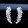 AretesSilver feather shaped - stud earrings for women