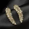 Crystal feathers - elegant stud earrings