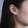Crystal feathers - elegant stud earrings