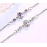Kristallarmband mit vierblättrigem Kleeblatt - 925er Sterlingsilber