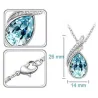 Österreichische Kristallfeder / Wassertropfen - Halskette / Ohrring / Armband - Schmuckset
