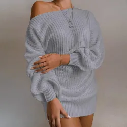 Blusas y camisasSexy knitted sweater - with off-shoulder / long sleeves