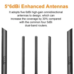 Tenda AC11 AC1200 - Router WiFi - 2.4G 5.0GHz - dwuzakresowy - 1167Mbps - z 5 antenami o wysokim zyskuSieć