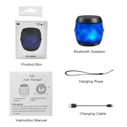 M&J - kabelloser Mini-Lautsprecher - mit Umhängeband - Bluetooth - LED