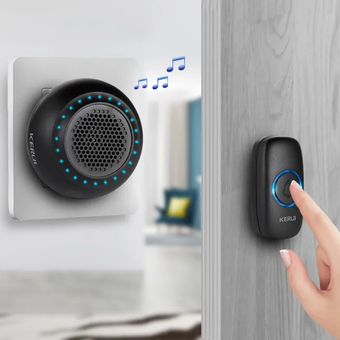 KERUI M523 - wireless doorbell kit - LED - waterproof - with touch button / 32 songs