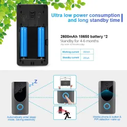 KERUI - 1080P - inteligentny dzwonek WiFi - gong - kamera 2MP - wideodomofonBezpieczeństwo w domu