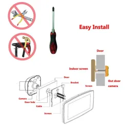 Doorbell peephole camera - auto-record - night vision - home security