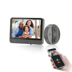 Smart videodörrklocka - med titthål / PIR -rörelsedetektering / APP / WiFi - fjärrkontroll