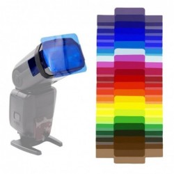 Uniwersalne żele do lamp błyskowych - przezroczysta korekcja kolorów - filtr balansujący oświetlenie - zestaw - 20 sztukObiek...