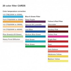 Universal camera flash gels - filter kit - 20 pieces / lot
