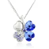 Pendant with crystal four-leaf clover - with necklace