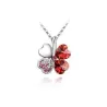 Pendant with crystal four-leaf clover - with necklace