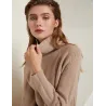Loose knitted dress - long sweater - with turtleneck / long sleeve