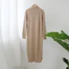 Lockeres Strickkleid - langer Pullover - mit Rollkragen / Langarm