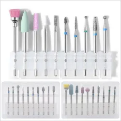 Taladros de uñasBrocas rotativas de cerámica - puntas cónicas - para máquina eléctrica de manicura / pedicura - 10 piezas