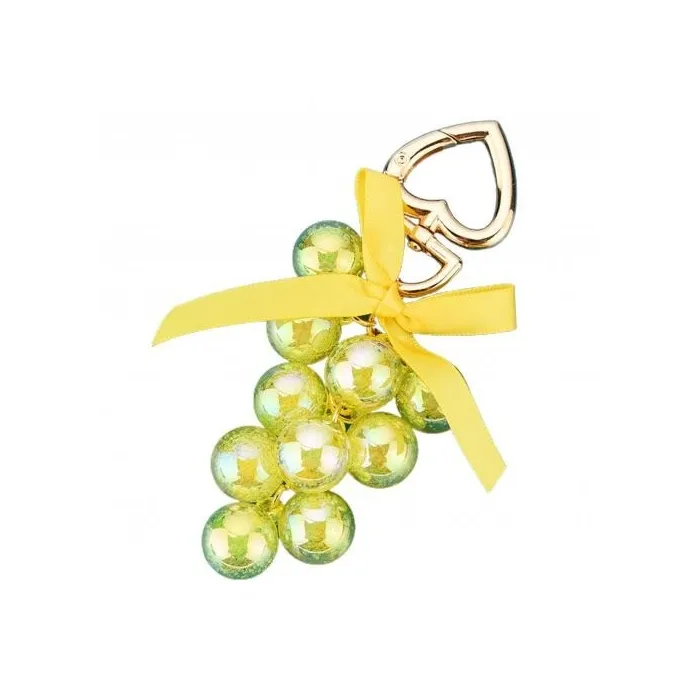 llaveroUvas de cristal - llavero con lazo de cinta