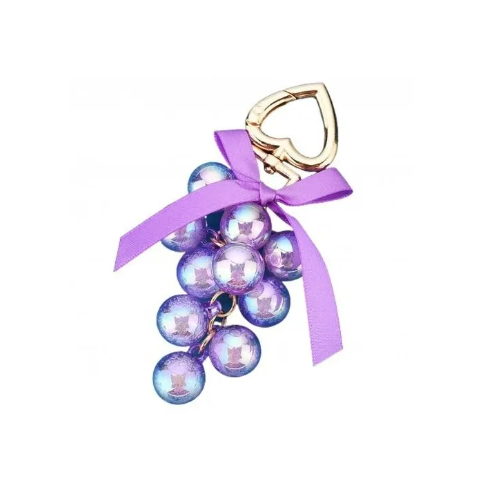 llaveroUvas de cristal - llavero con lazo de cinta