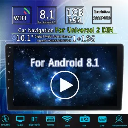 ANDROID 8.1 - DIN-2 CAR RADIO - 10.1" TOUCH SCREEN - GPS - BLUETOOTH - FM - WIFI - MP3 - MIRRORLINK