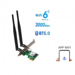 Tenda E30 - draadloze PCI-E WiFi-adapter - dual-band - 3000Mbps - WiFi 2.4G / 5G - Bluetooth 5.0Netwerk