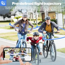 DronesFLYHAL E69 - WIFI - FPV - 1080P HD Wide Angle Camera - Foldable - RC Drone Quadcopter - RTF