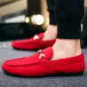 Trendige Slipper aus Leder - rutschfeste Loafer - mit Metalldekor