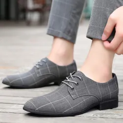 Klassische spitze Schuhschuhe - geschnürt - schwarzes Gitter