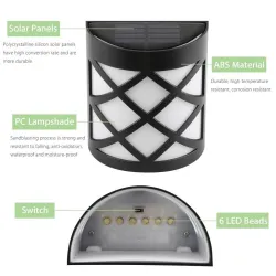 Solar-Wandleuchte - Gartenlicht - mit Bewegungssensor - wasserdicht - 6 LED