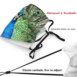 Mascarillas bucalesGreen peacock - adult face mask - non-disposable - washable - dust proof / anti-virus