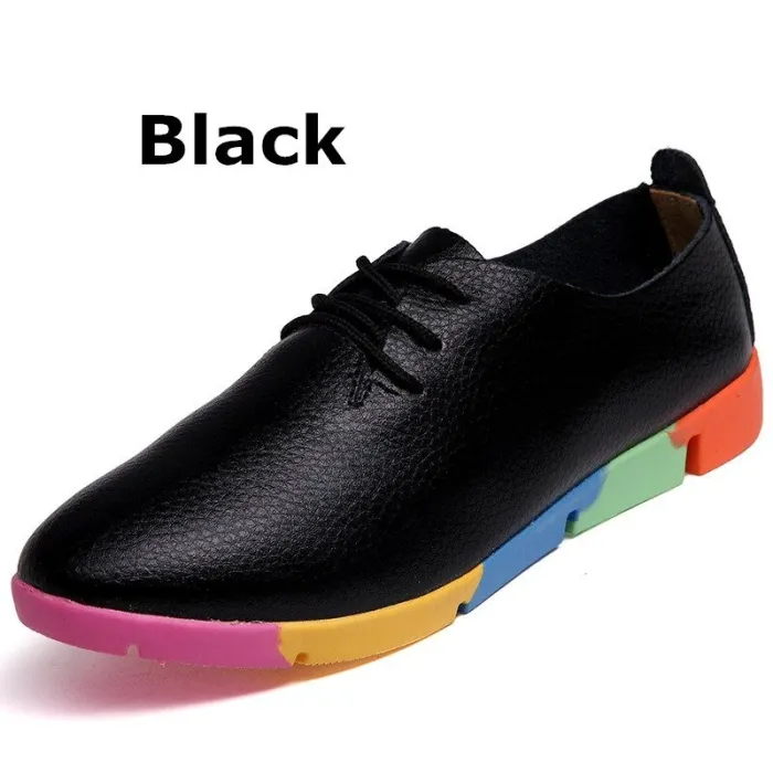 ZapatosFashionable leather loafers - with rainbow soles - unisex