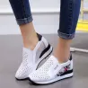 Trendy hoge instappers - slip-on - met bloemenprintSchoenen