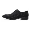 Klasyczne buty ze szpiczastym noskiem - sznurowane - czarna krataButy