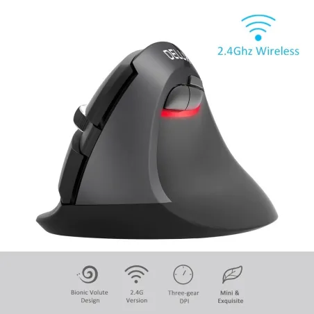 Delux M618Mini GX - 2.4GHz - 6 knoppen - draadloze muis - verticaal - ergonomisch - USBMuizen