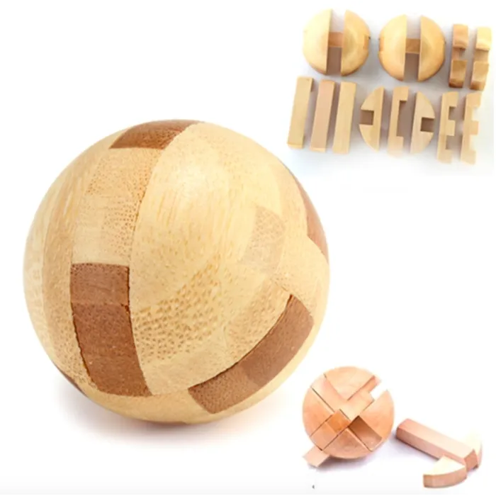 Wooden ball - lock puzzle - educational unlock toy