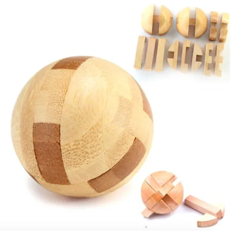 Wooden ball - lock puzzle - educational unlock toy