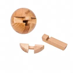 Wooden ball - lock puzzle - educational unlock toy