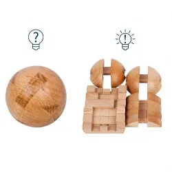 Wooden ball - lock puzzle - educational unlock toy