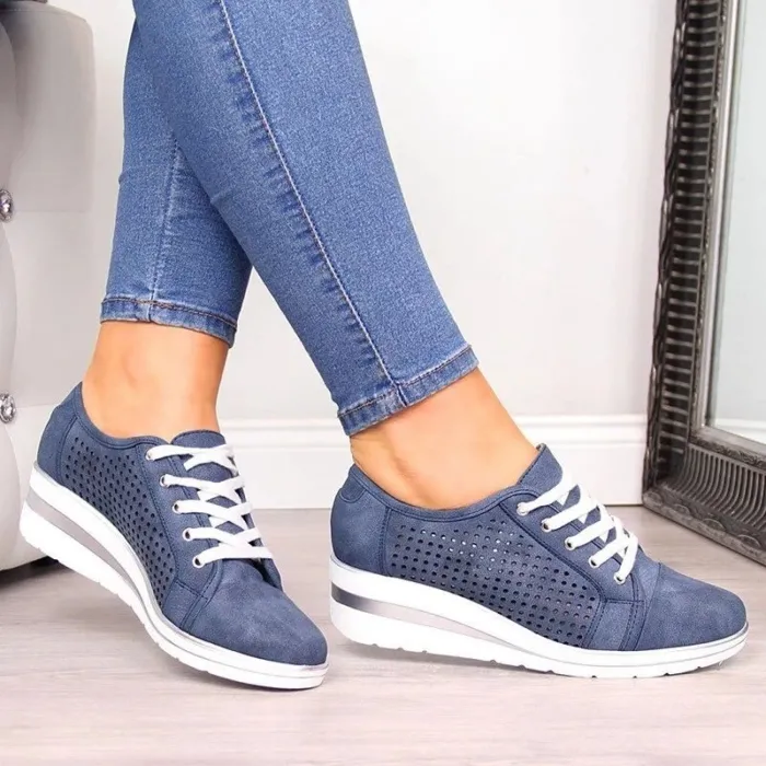 Classic flats loafers - high platform slip-on sneakers - breathable mesh