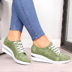 Klassieke loafers met hoog plateau - instapsneakers - ademend meshSchoenen