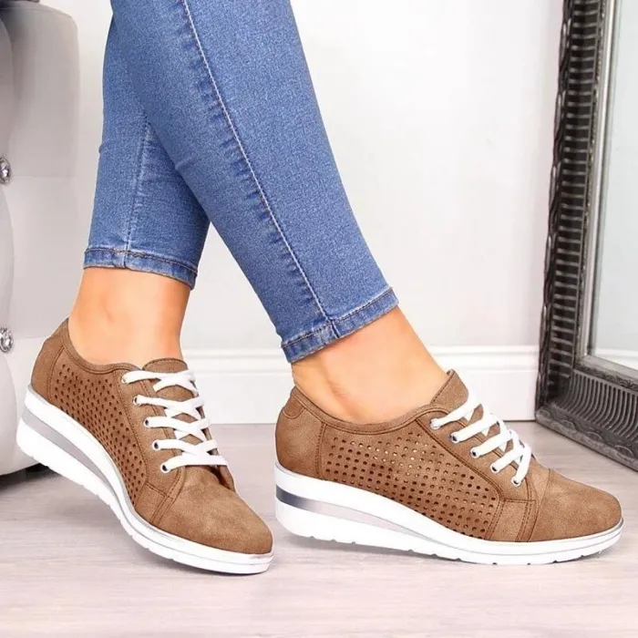 Klassieke loafers met hoog plateau - instapsneakers - ademend meshSchoenen