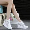Trendy hoge platform loafers - vetersneakers met vetersSchoenen
