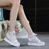 Trendy hoge platform loafers - vetersneakers met vetersSchoenen