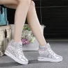 Trendy hoge platform loafers - vetersneakers met vetersSchoenen