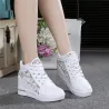 Trendy hoge platform loafers - vetersneakers met vetersSchoenen
