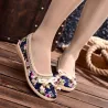 Klassische flache Loafer - Slip-On Sneakers - mit Blumendruck