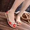 Classic flat loafers - slip-on sneakers - with floral print