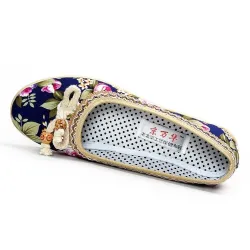 Klassieke platte loafers - slip-on sneakers - met bloemenprintSchoenen
