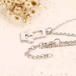 Best Friends - notes de musique / pendentif en forme de coeur - collier 2 pièces