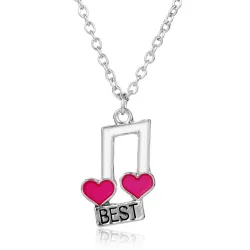 Best Friends - wisiorek w kształcie nut / serca - naszyjnik - 2 sztukiNaszyjniki