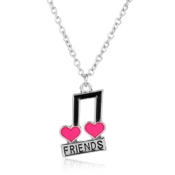 Best Friends - notes de musique / pendentif en forme de coeur - collier 2 pièces