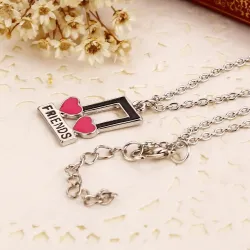 Best Friends - notes de musique / pendentif en forme de coeur - collier 2 pièces